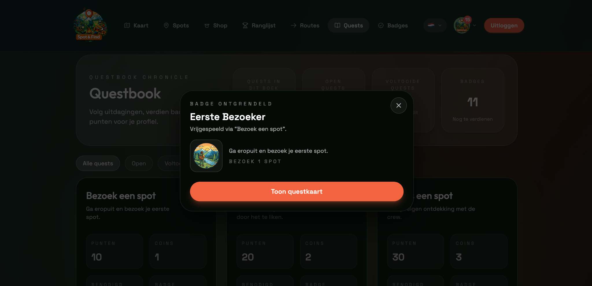 image from the application's questbook