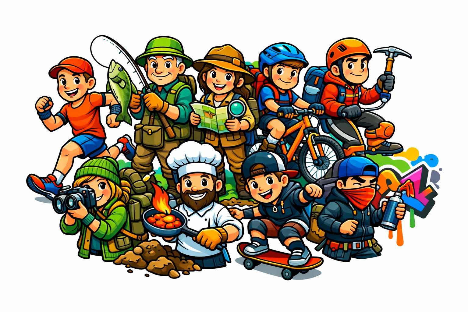 image of an explorer crew animation