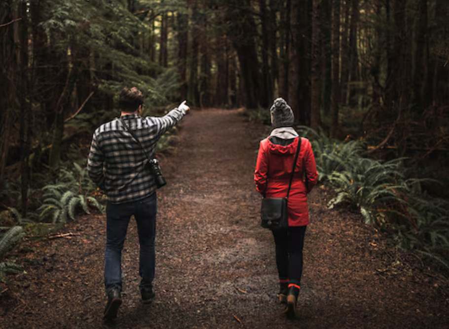 image of explorers traveling in nature